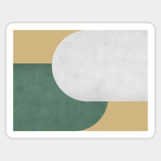 Half Circle Colorblock - Gold Green and White Sticker